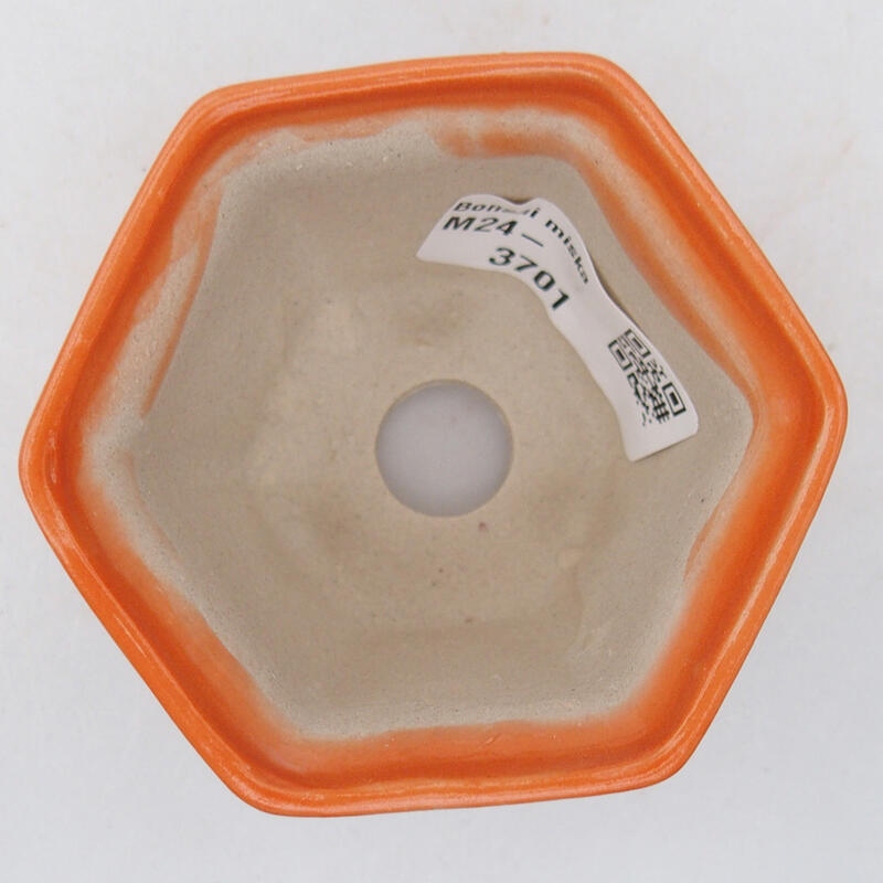 Bonsaischale aus Keramik, 7 x 6,5 x 5 cm, orange Farbe