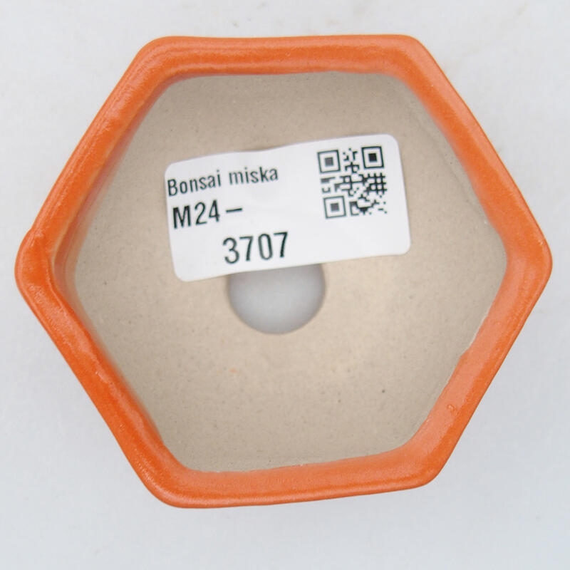 Bonsaischale aus Keramik, 7 x 6 x 3 cm, orange Farbe