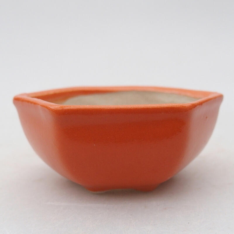 Bonsaischale aus Keramik, 7 x 6 x 3 cm, orange Farbe