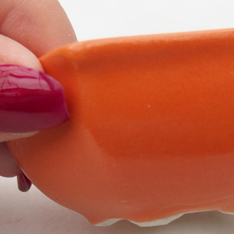Bonsaischale aus Keramik, 7 x 6 x 3 cm, orange Farbe