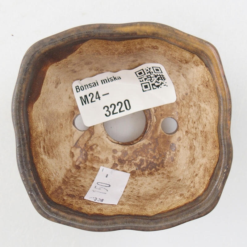 Keramik-Bonsaischale 7 x 7 x 3,5 cm, Farbe braun