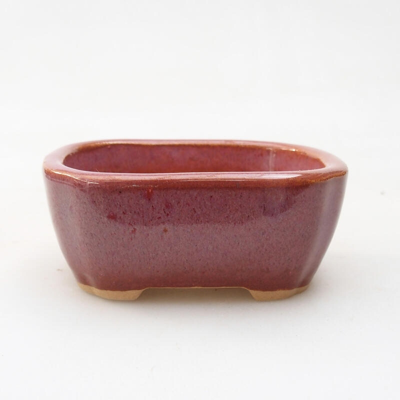 Bonsaischale aus Keramik 8,5 x 7 x 3,5 cm, Farbe rosabraun