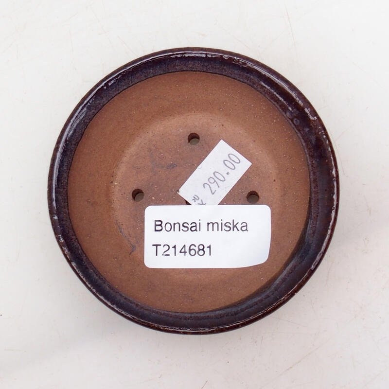 Bonsaischale aus Keramik 8,5 x 8,5 x 2,5 cm, Farbe lila