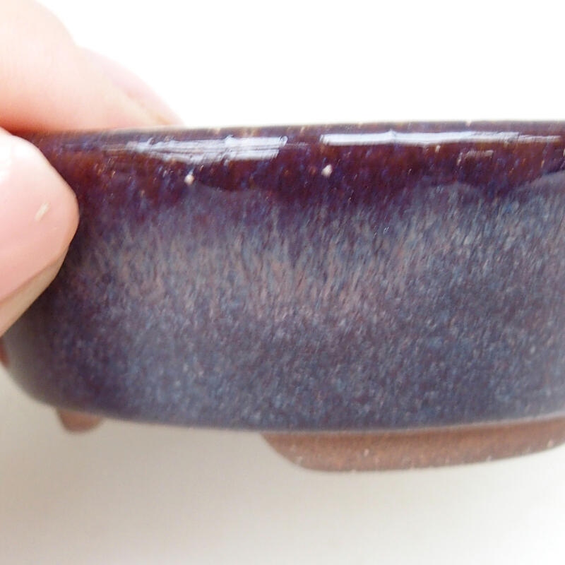 Bonsaischale aus Keramik 8,5 x 8,5 x 2,5 cm, Farbe lila