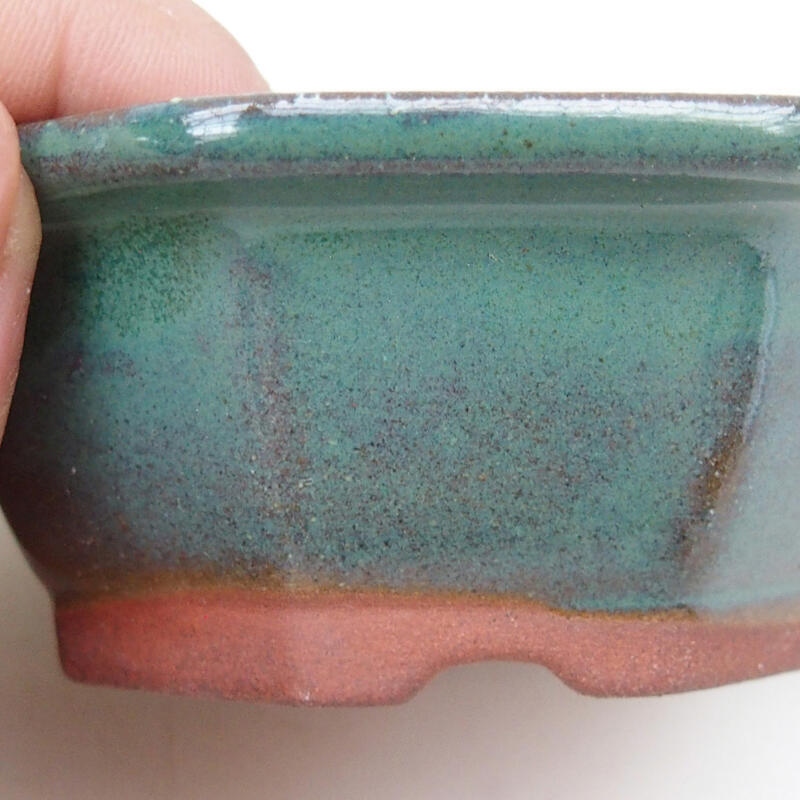 Bonsaischale aus Keramik 8,5 x 8,5 x 3,5 cm, Farbe grün