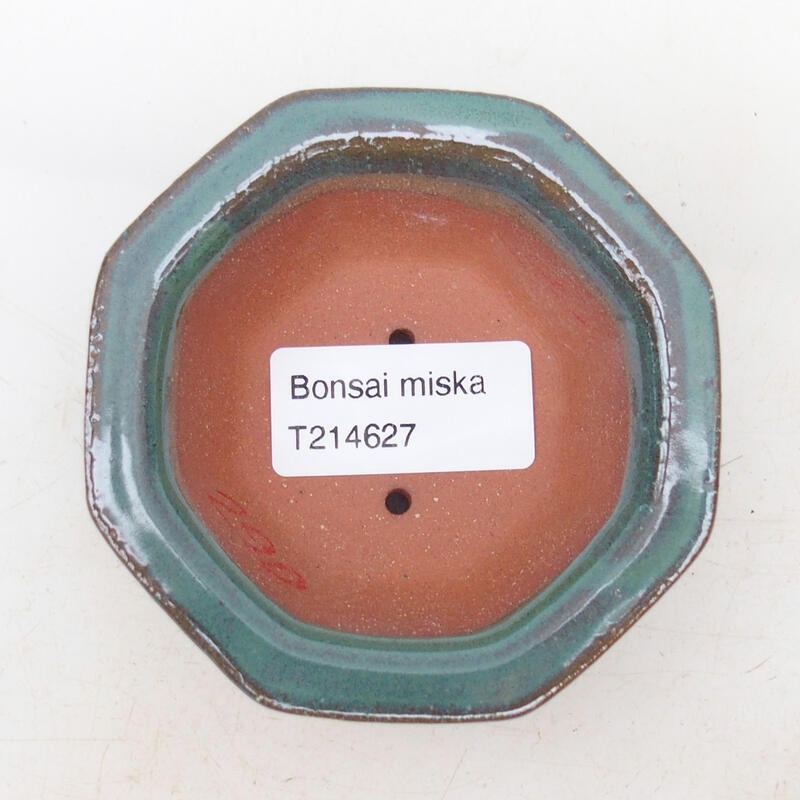 Bonsaischale aus Keramik 8,5 x 8,5 x 3,5 cm, Farbe grün