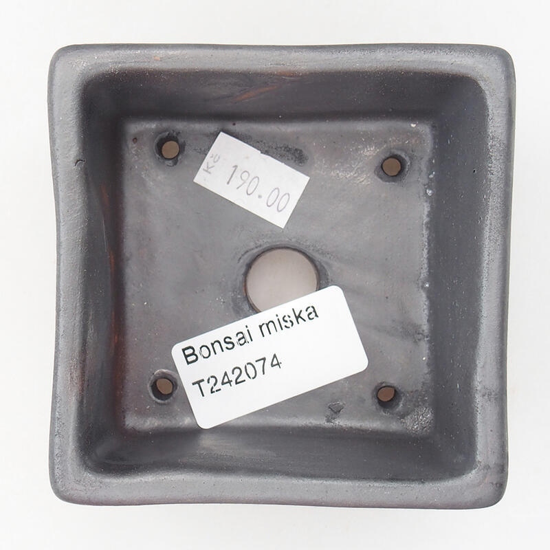 Keramik-Bonsaischale 8,5 x 8,5 x 5 cm, Farbe grau