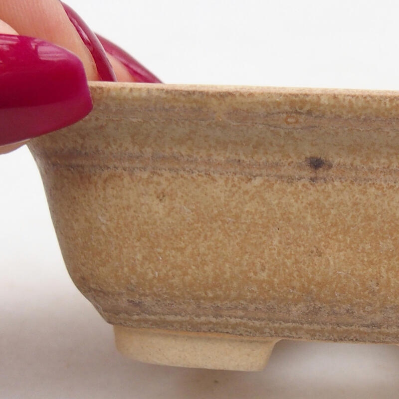 Bonsaischale aus Keramik 8 x 6,5 x 3 cm, beige