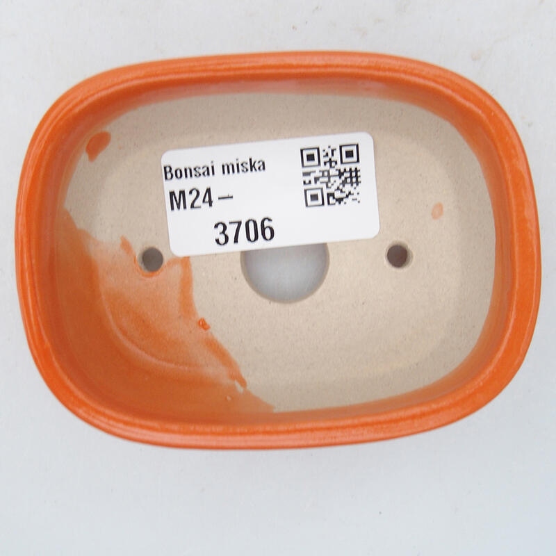 Bonsaischale aus Keramik, 8 x 6 x 3 cm, orangefarben
