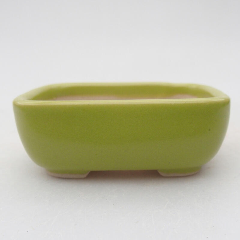 Bonsaischale aus Keramik, 8 x 6 x 3 cm, Farbe grün