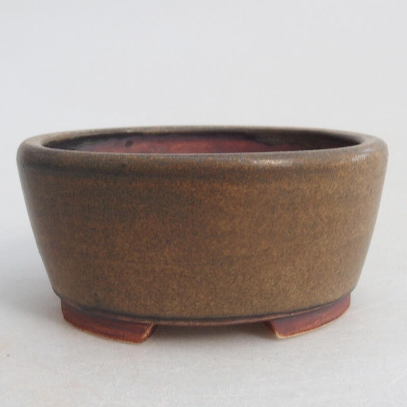 Keramik-Bonsaischale 8 x 7 x 3,5 cm, Farbe braun