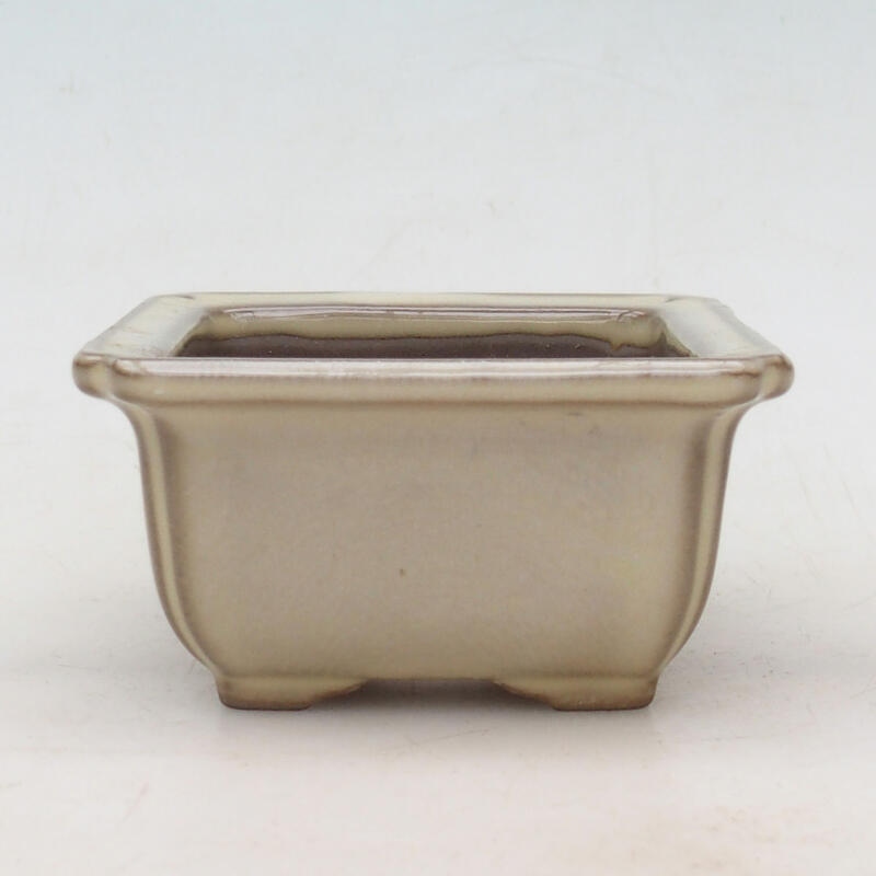 Bonsaischale aus Keramik 8 x 8 x 4,5 cm, Farbe beige