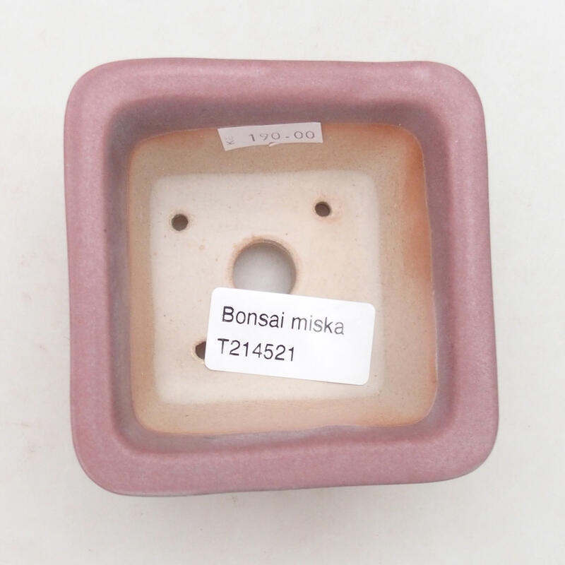 Bonsaischale aus Keramik 8 x 8 x 5,5 cm, Farbe rosa