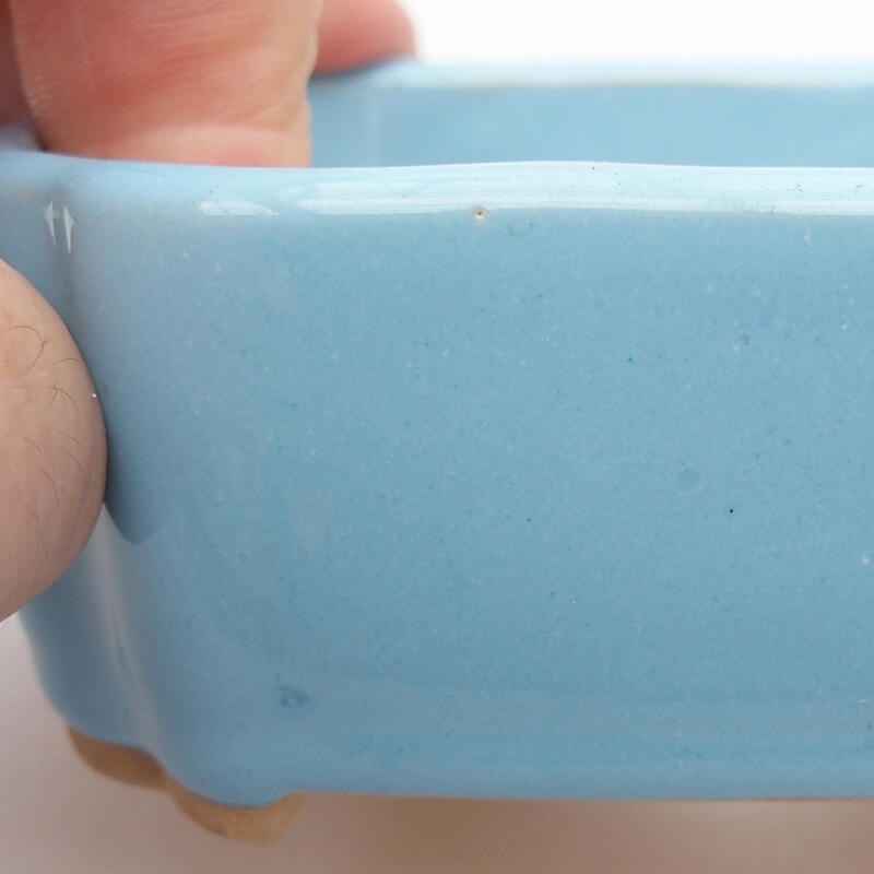 Keramik-Bonsaischale 9,5 x 7,5 x 3,5 cm, Farbe Blau