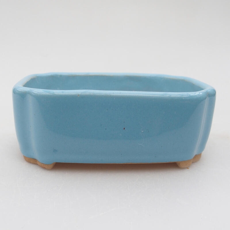Keramik-Bonsaischale 9,5 x 7,5 x 3,5 cm, Farbe Blau
