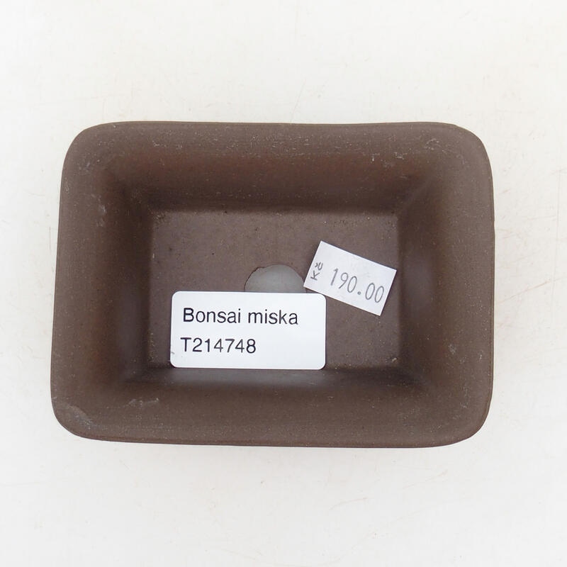 Bonsaischale aus Keramik 9,5 x 7,5 x 4 cm, rote Farbe