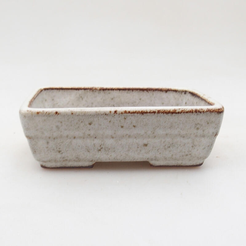 Bonsaischale aus Keramik 9,5 x 7 x 2,5 cm, Farbe beige