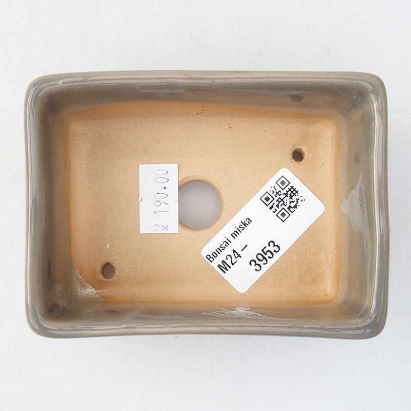 Keramik Bonsai Schale 9,5 x 7 x 3,5 cm, Farbe grau