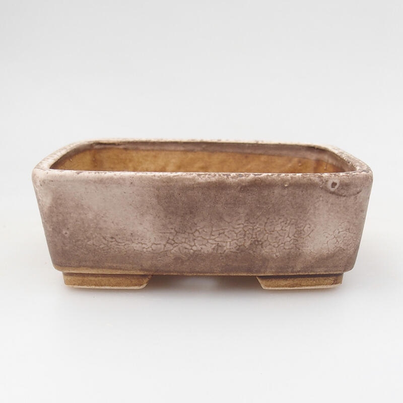 Keramik-Bonsaischale 9,5 x 8 x 3,5 cm, Farbe beige-braun