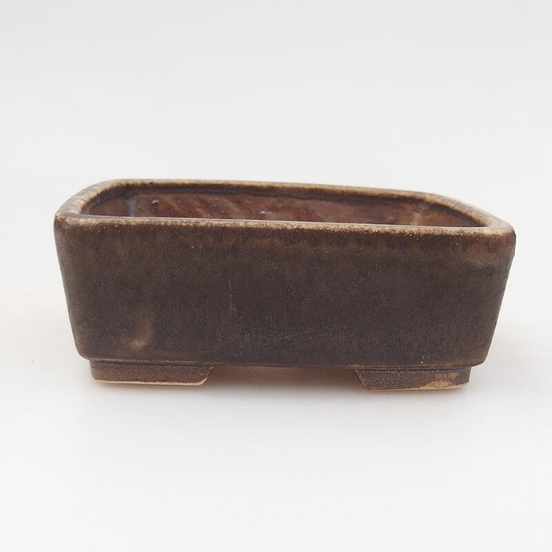 Keramik-Bonsaischale 9,5 x 8 x 3,5 cm, Farbe braun