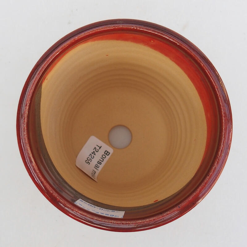 Keramik-Bonsaischale 9,5 x 9,5 x 11,5 cm, Farbe Rot