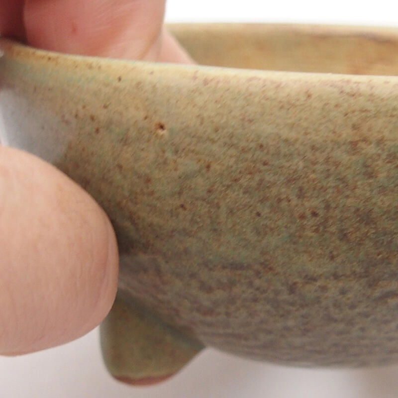 Keramik-Bonsaischale 9,5 x 9,5 x 4,5 cm, Farbe grün