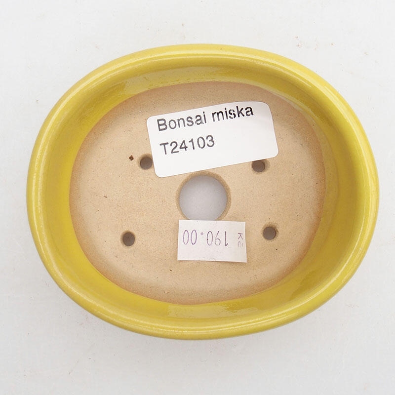 Keramik-Bonsaischale 9 x 7,5 x 3,5 cm, Farbe gelb