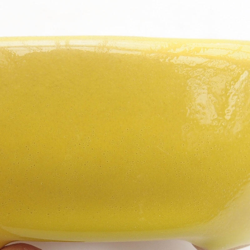 Keramik-Bonsaischale 9 x 7,5 x 3,5 cm, Farbe gelb