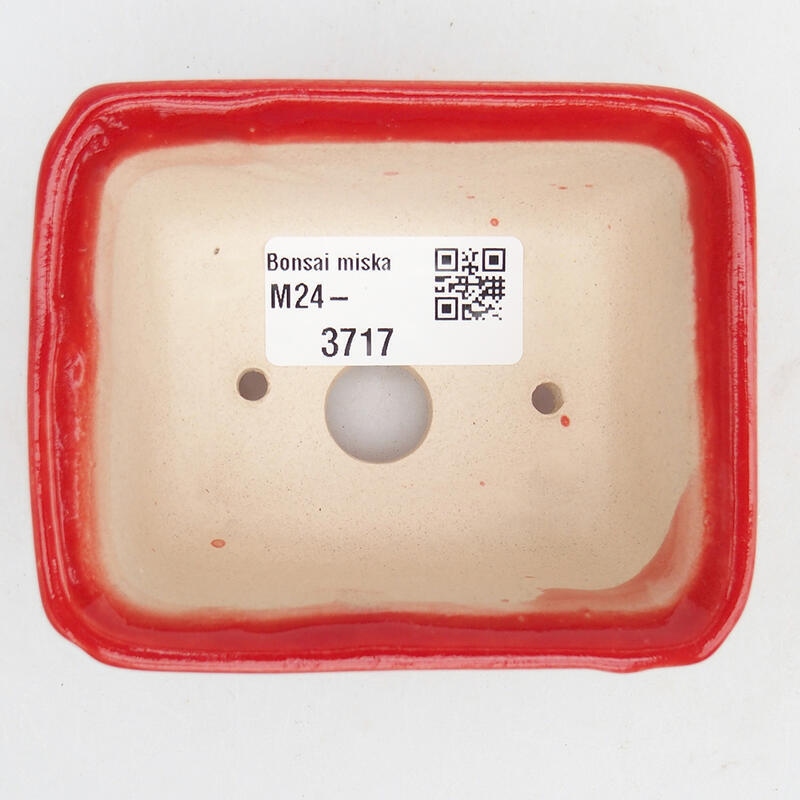 Keramik Bonsai Schale 9 x 7 x 4,5 cm, rot