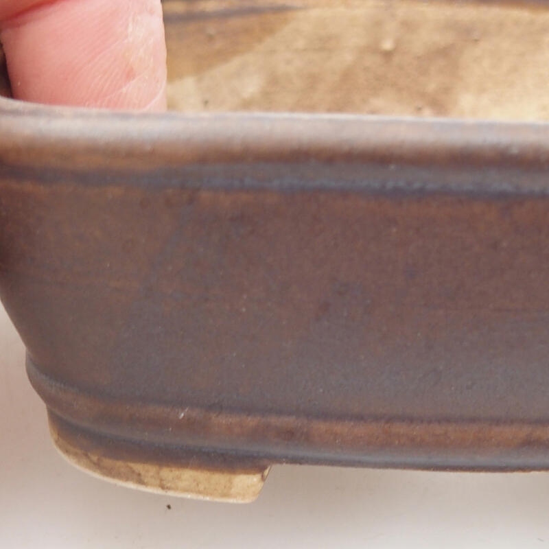 Keramik-Bonsaischale 9 x 8 x 3,5 cm, Farbe braun