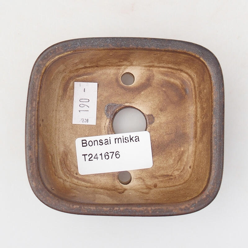 Keramik-Bonsaischale 9 x 8 x 3,5 cm, Farbe braun