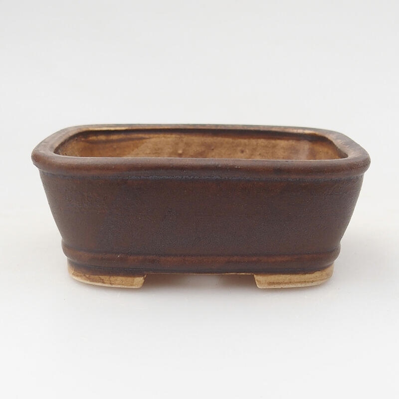Keramik-Bonsaischale 9 x 8 x 3,5 cm, Farbe braun