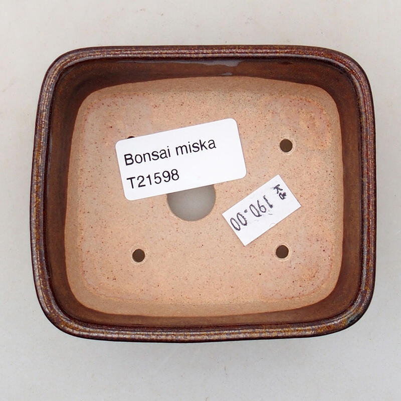 Bonsaischale aus Keramik 9 x 8 x 3 cm, Farbe braun