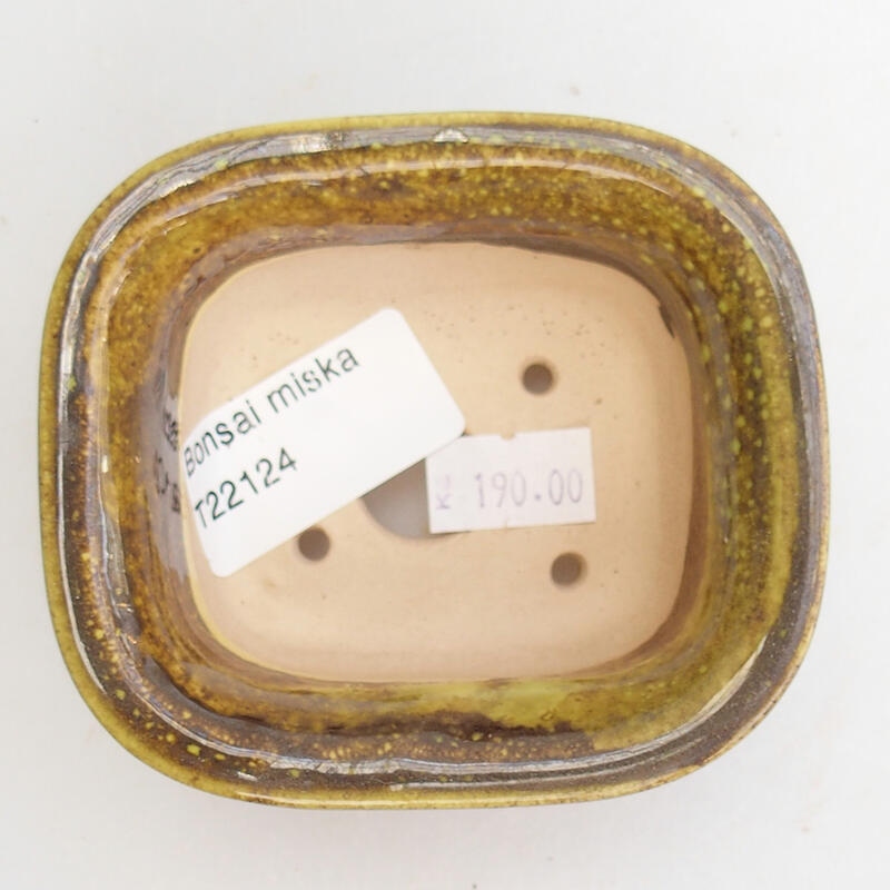 Keramik-Bonsaischale 9 x 8 x 4 cm, Farbe grün