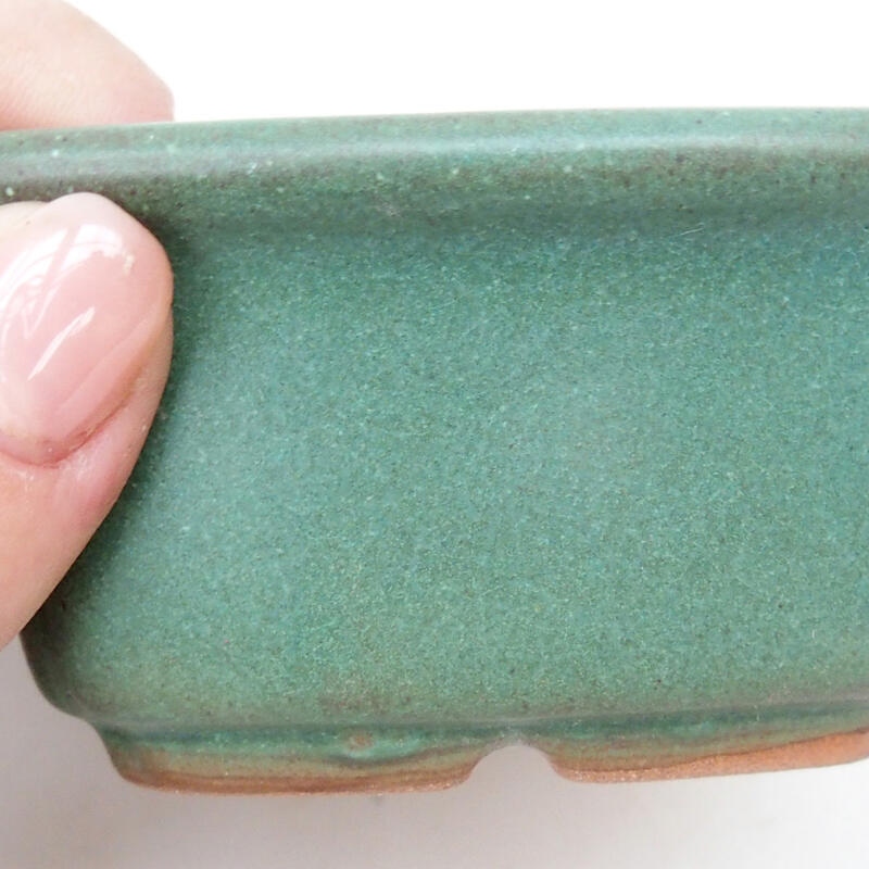 Bonsaischale aus Keramik 9 x 9 x 4 cm, Farbe grün