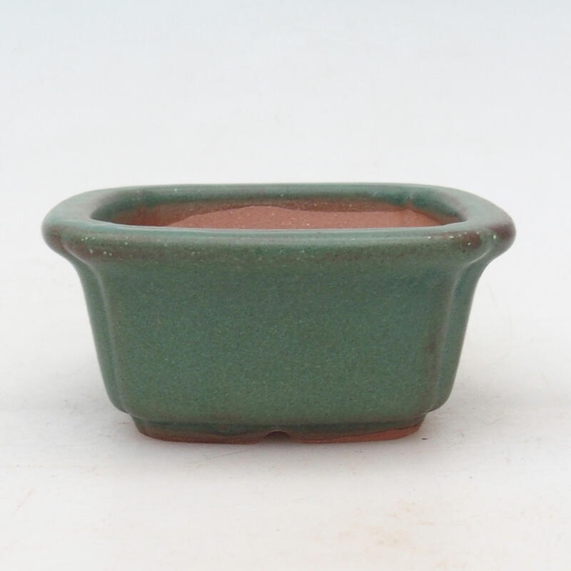 Bonsaischale aus Keramik 9 x 9 x 4 cm, Farbe grün