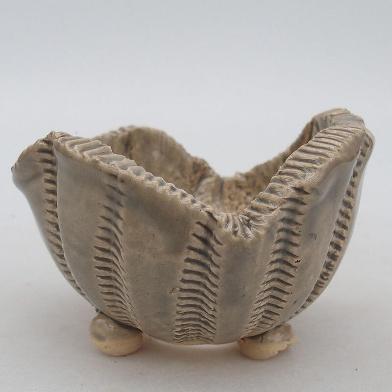 Keramikschale 10 x 9 x 6,5 cm, graue Farbe