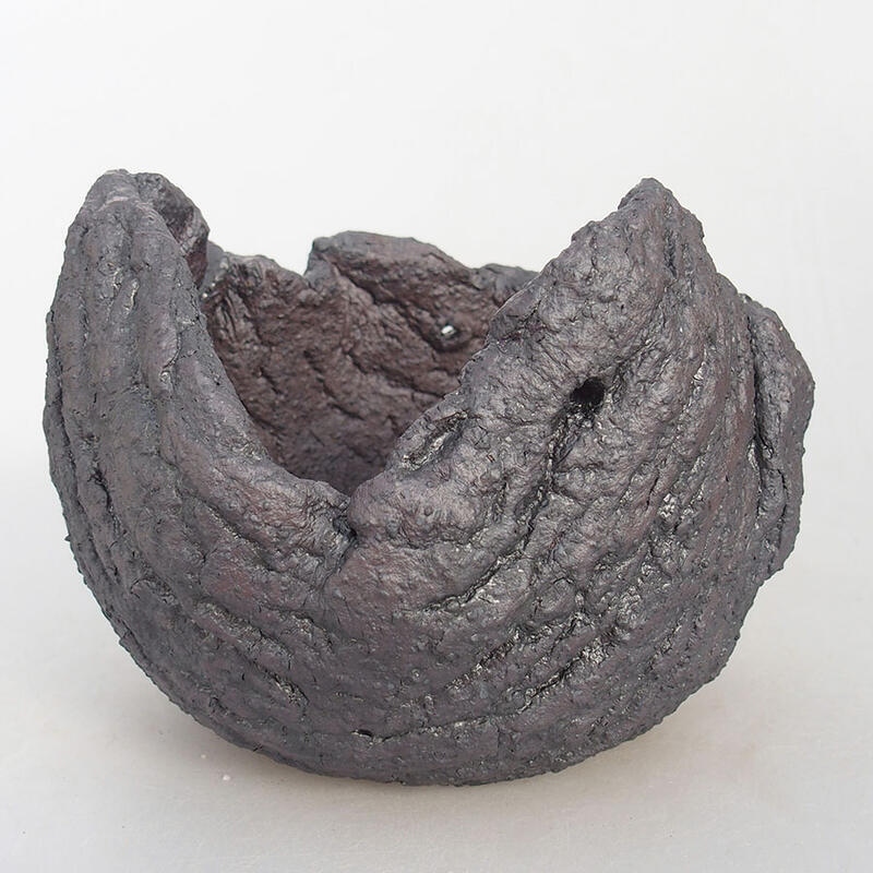 Keramikschale 14 x 13 x 11,5 cm, metallicfarben