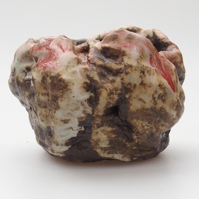 Keramikschale 4,5 x 5 x 6 cm, Farbe Rot und Weiß