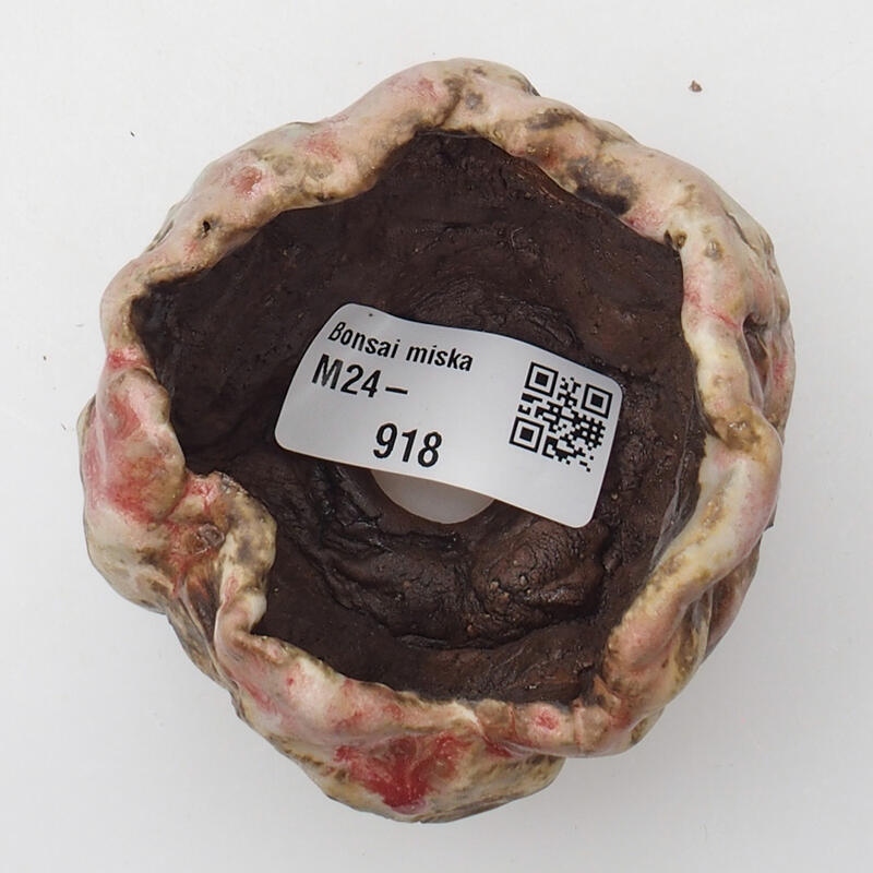 Keramikschale 4,5 x 5 x 6 cm, Farbe Rot und Weiß