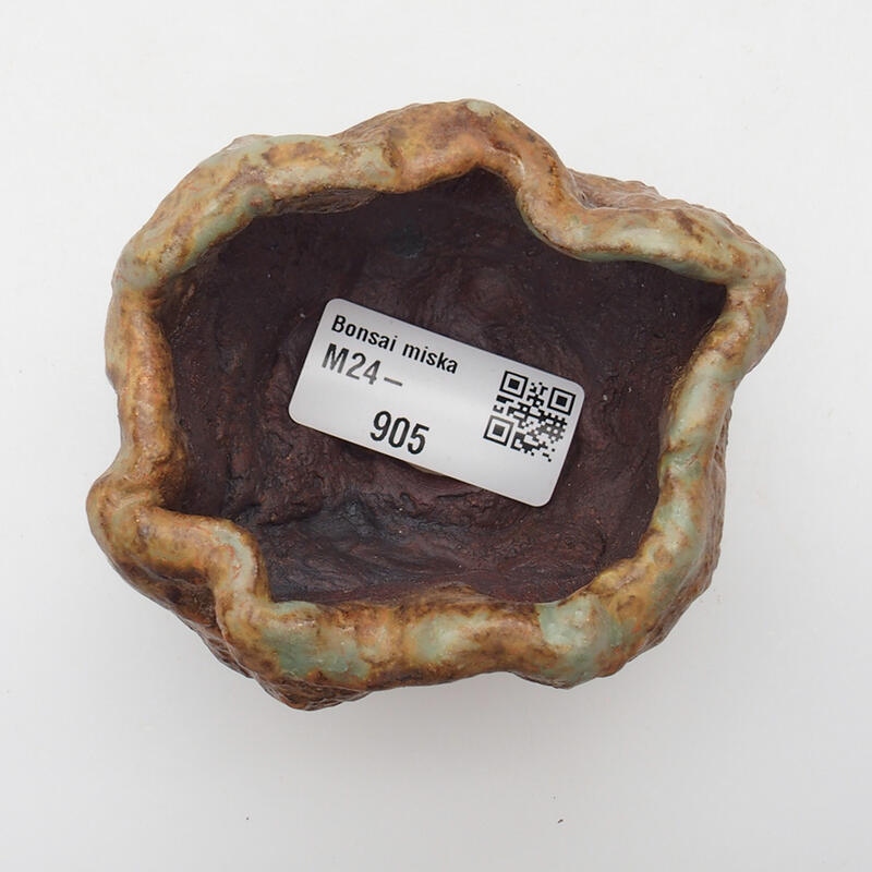 Keramikschale 6 x 5 x 5,5 cm, grünbraune Farbe
