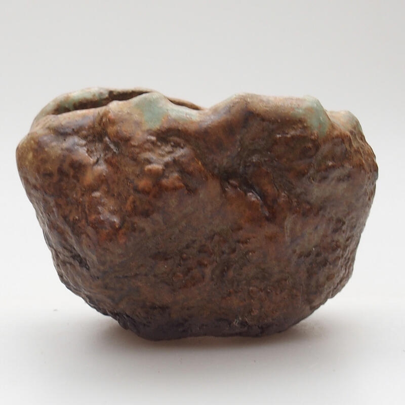 Keramikschale 6 x 5 x 5,5 cm, grünbraune Farbe