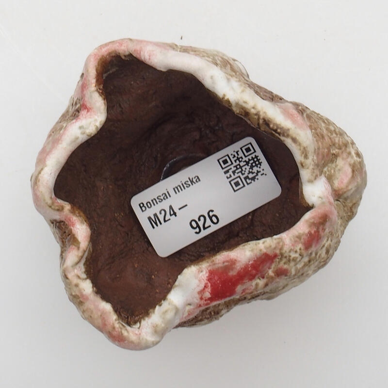 Keramikschale 6 x 5 x 6 cm, Farbe Rot und Weiß