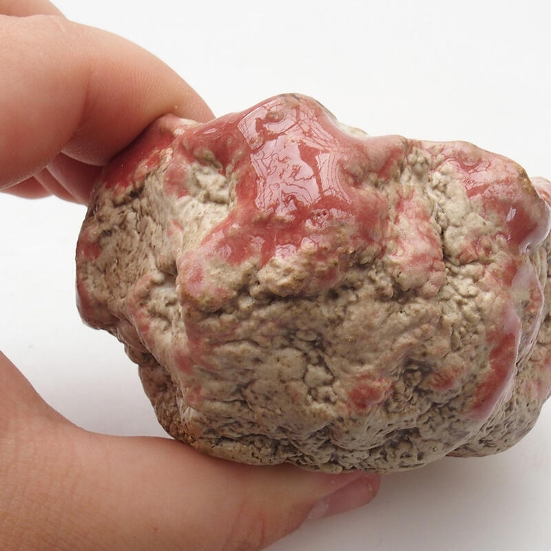 Keramikschale 6 x 6 x 4 cm, Farbe Rot und Weiß