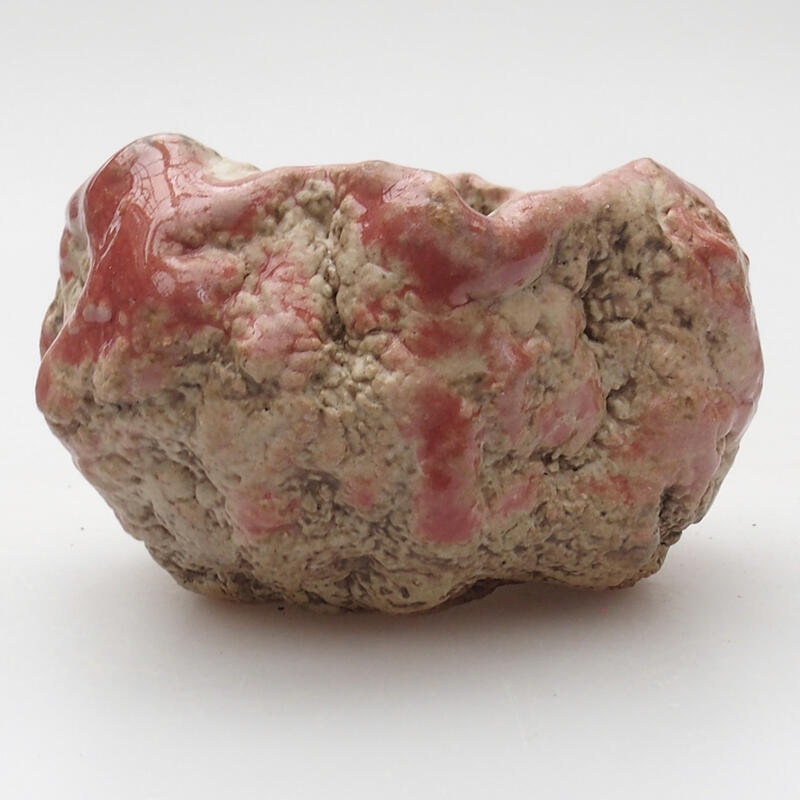 Keramikschale 6 x 6 x 4 cm, Farbe Rot und Weiß