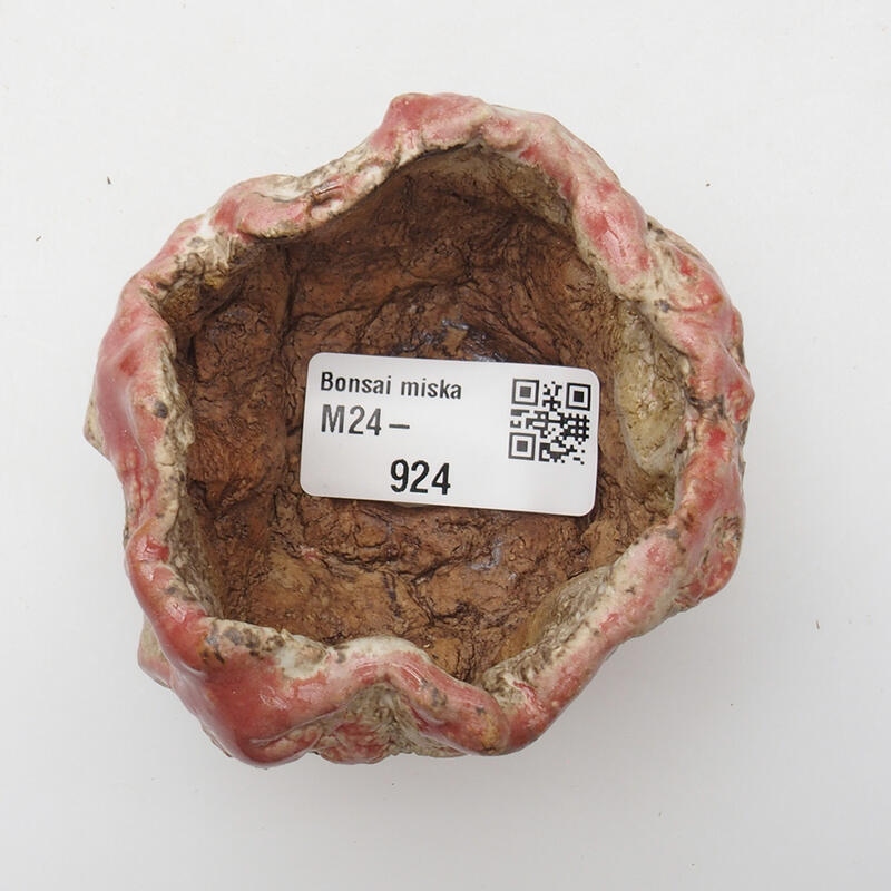 Keramikschale 6 x 6 x 4 cm, Farbe Rot und Weiß