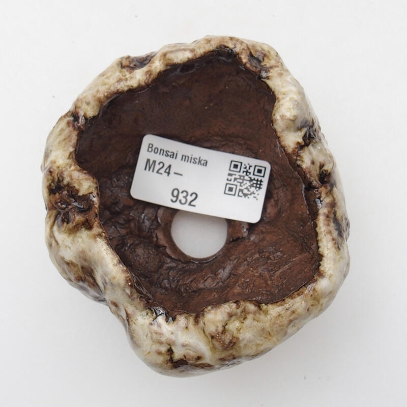 Keramikschale 6 x 6 x 6 cm, Farbe weißbraun