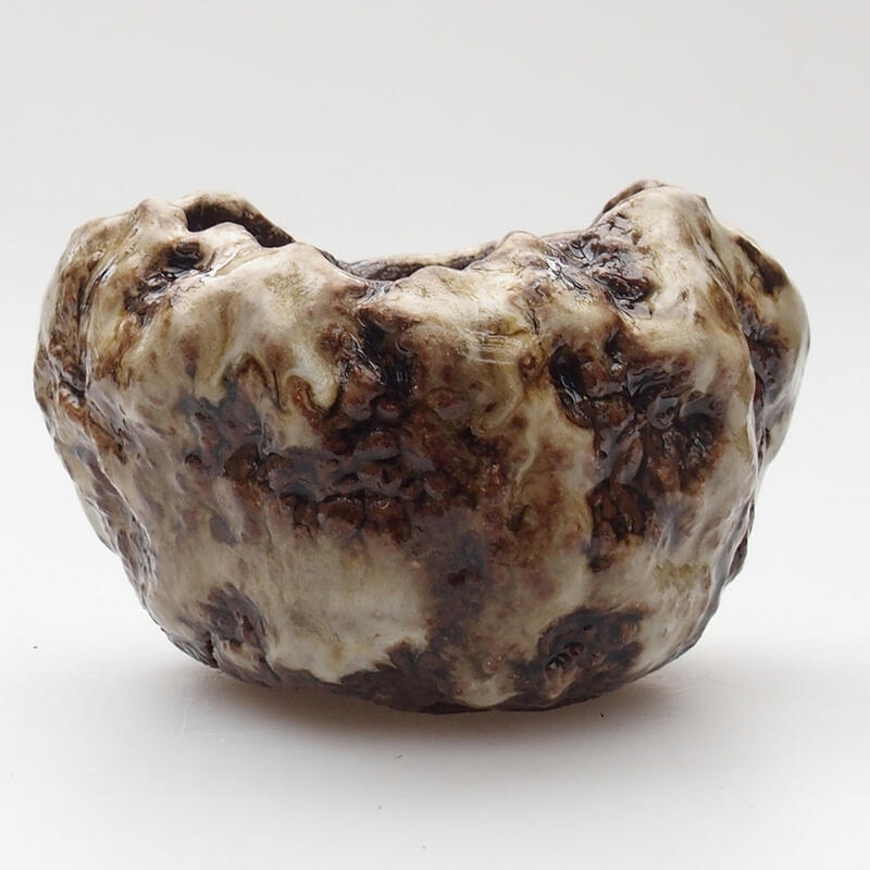 Keramikschale 6 x 6 x 6 cm, Farbe weißbraun