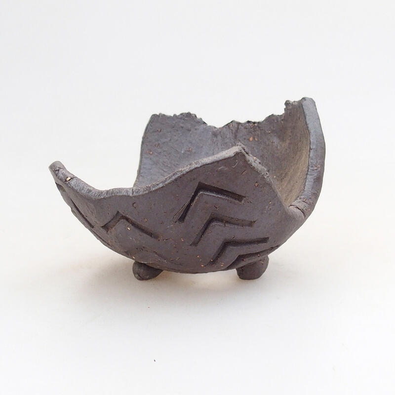 Keramikschale 7,5 x 6,5 x 5,5 cm, braune Farbe