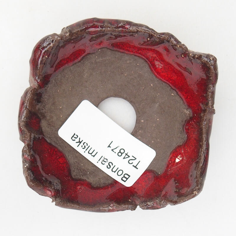Keramikschale 7,5 x 7,5 x 3 cm, Farbe rot